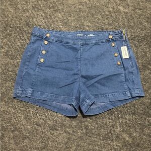 Old Navy Blue Sailor-Style Jean Shorts with Button Detail